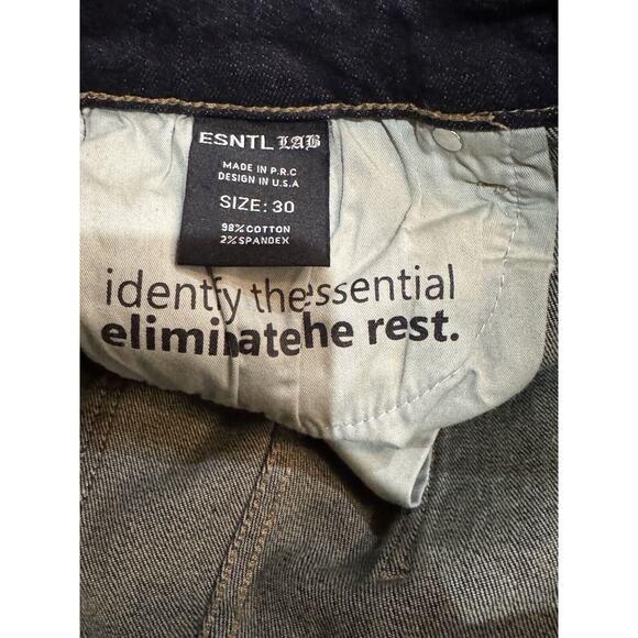 ESNTL LAB DISTRESSED STREET BLUE JEANS SIZE 30 MEN - Picture 6 of 11